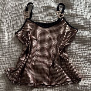 Fun funky gold and black tank sleeveless top